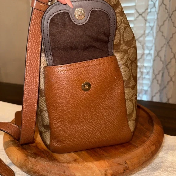 Coach Brown Monogram Shoulder Bag - Picture 5 of 13